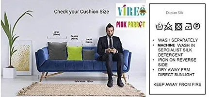 Pink parrot- Jacquard Silk Multi Colour Square Cushion Cover 16x16 inch-Set 5 pcs-thumb4