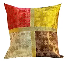 Pinkparrot Jacquard Red Colour Throw Pillow Covers/Cushion Covers -16x16 inch-Set of 5-d01-thumb1