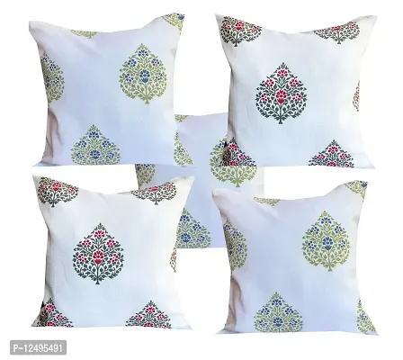 Pinkparrot Pure Cotton Multi Colour Cushion Cover 16x16 inch Set of 5 pc