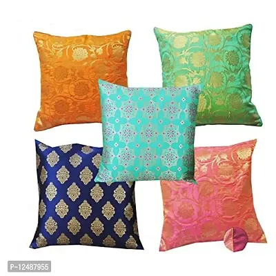 Vireo- dupian Silk Cushion Cover 16x16 in Set of 5-thumb0