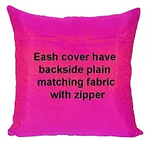 Pinkparrot Jacquard Pink Colour Throw Pillow Covers/Cushion Covers -16x16 inch-Set of-5 d019-thumb2
