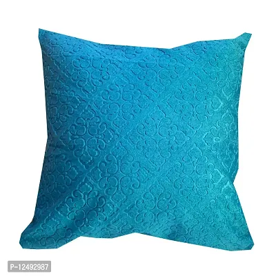 Pinkparrot Velvet Embossed Nevy Blue Throw Pillow Covers/Cushion Covers 20x20 inch - Set of 2 pcs-thumb2