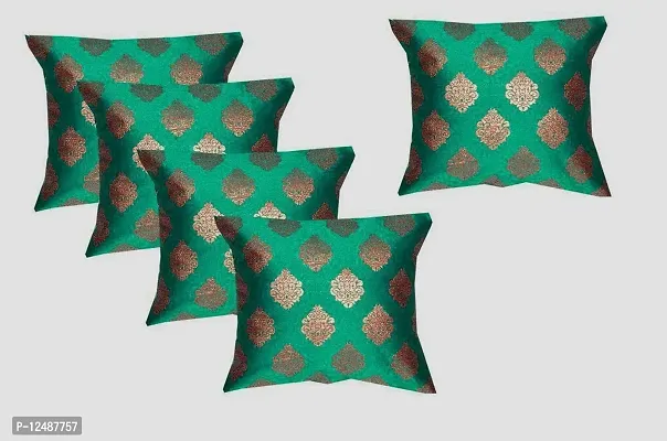 PINK PARROT Durable Dopian Silk Jacquard Pattern Plain Colour Square Throw Pillow Cushion Cover Sofa Chair Seat Pillowcase (30 x30) Set of 5 pcs-thumb0