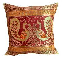 Pinkparrot Dopian Silk Designer Decorative Throw Pillow Covers/Cushion Covers ( 16x16 inches) - Set of 5-001212-thumb1