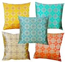 PINK PARROT Dupion Silk Cushion Cover (12x12-inch) - Set of 5 Pieces-thumb4