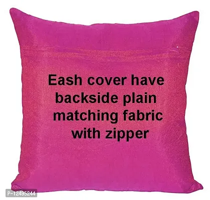 Pinkparrot Dopian Silk Multicolour Throw Pillow Covers/Cushion Covers ( 16x16 inches) - Set of 5-00Ab6-thumb3