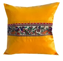 Pink parrot- Jacquard dopian Silk Multi Colour Cushion Cover 16x16 inch-Set 5 pcs-thumb2