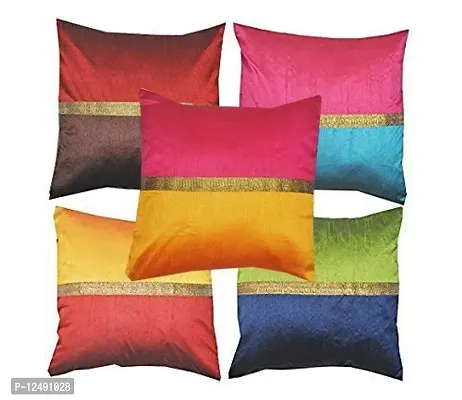 Pink parrot- Jacquard dopian Silk Multi Colour Cushion Cover 16x16 inch-Set 6 pcs