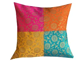 Pinkparrot Dupian Jacquard Multi Colour Throw Pillow Covers/Cushion Covers - Set of 5-thumb1