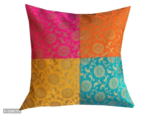 Pinkparrot Dupian Jacquard Multi Colour Throw Pillow Covers/Cushion Covers - Set of 5-thumb2