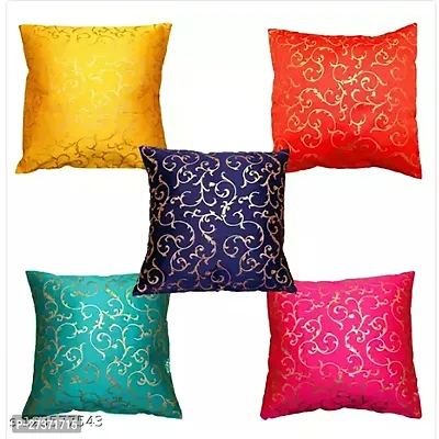 Vireo artsilk 12x12 inch cushion cover set of 5 pcs