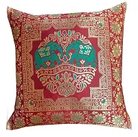 Pinkparrot Dopian Silk Multicolour Throw Pillow Covers/Cushion Covers ( 16x16 inches) - Set of 5-00Ab9-thumb1