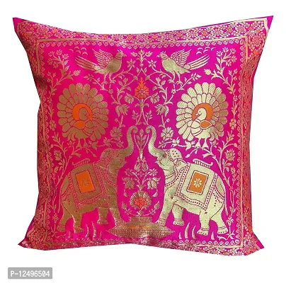 Pinkparrot Dopian Silk Multicolour Throw Pillow Covers/Cushion Covers ( 16x16 inches) - Set of 5-00Ab8-thumb2