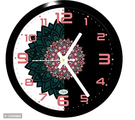 VIREO- Big Size Designer Analogue Round Plastic Wall Clock with Glass for Home/Living Room/Bedroom/Kitchen/Office (11 x 11 Inch / 30 x 30 cm) cvd11