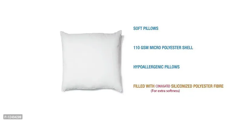 Pink Parrot Polyester  Polyester Blend Cushion Fillers / Pillow / Inserts For Sofa ( 12 Inch X 12 Inch ) - White-thumb2