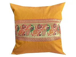 Pink parrot- Jacquard dopian Silk Multi Colour Cushion Cover 16x16 inch-Set 5 pcs-thumb3