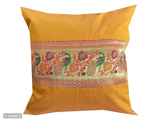 Pink parrot- Jacquard dopian Silk Multi Colour Cushion Cover 16x16 inch-Set 5 pcs-thumb4