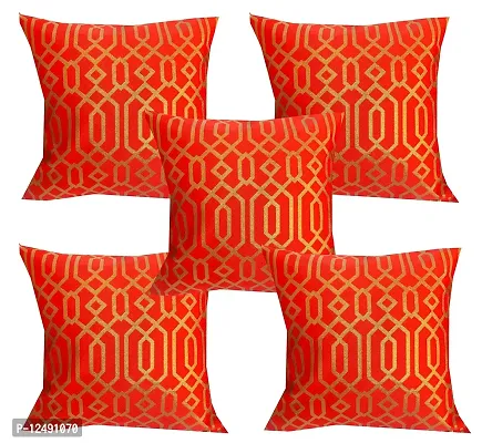 Pinkparrot Dopian Silk Designer Decorative Throw Pillow Covers/Cushion Covers ( 16x16 inches) - Set of 5-013