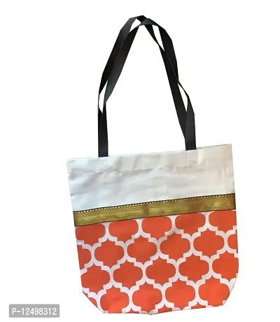 Vireo Reusable Tote Bags|100% Cotton Grocery Bag|Sturdy Cotton Bag |College Bag|Shopping Bags Kitchen Essentials|Vegetable Bag| jhola|Carry Bag Set of 2 pcs -Code 13-thumb2