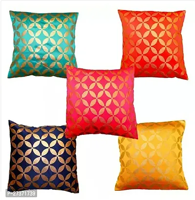 Vireo artsilk 12x12 inch cushion cover set of 5 pcs