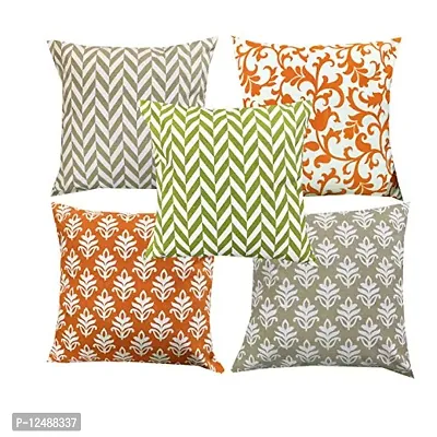 Vireo- 100% Cotton Brown Ethenic Pattern Decorative Throw Pillow/Cushion Covers Set 16x16 inchs Set of 5 pcs-thumb0