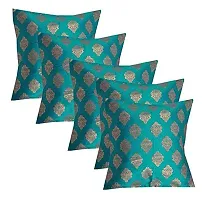 VIREO Dupian Silk Cushion Cover 18" 45 x 45 cm (Multicolour)- Set of 5 Pieces-thumb3