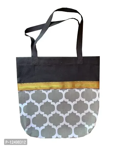 Vireo Reusable Tote Bags|100% Cotton Grocery Bag|Sturdy Cotton Bag |College Bag|Shopping Bags Kitchen Essentials|Vegetable Bag| jhola|Carry Bag Set of 2 pcs -Code 13-thumb3