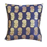 Decorative Bright Blue Colour Throw Pillow/Cushion Covers Set 12x12 inchs Set 5 pcs-thumb1