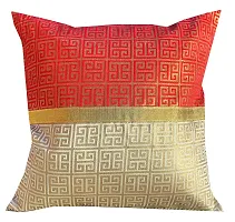 Pinkparrot Jacquard Beige Colour Throw Pillow Covers/Cushion Covers -16x16 inch-Set of5-d012-thumb1