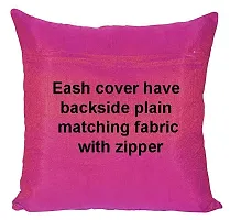 VIREO Dupion Silk with jacquard motiv Cushion Cover; 16X16 inch; Pink -Set of 5-thumb4