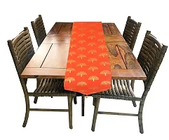 Vireo Jacquard Silk Table Runner Size 12x70 inch 1 pc-Red-thumb2