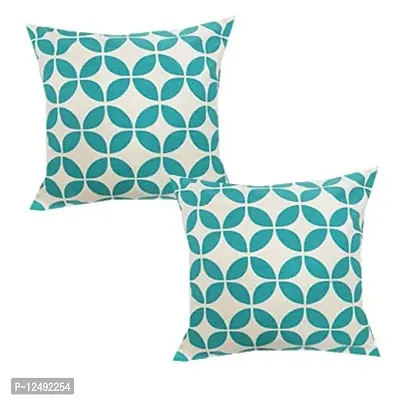 Vireo- 100% Cotton Blue Pattern Decorative Throw Pillow/Cushion Covers Set 16x16 inchs Set of 2 pcs