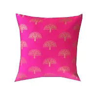 Pink parrot- Jacqard Silk Jacquard/dopian Silk Multi Colour Cushion Cover 12x12 inch-Set 5 pcs-thumb3