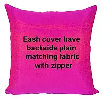 Pinkparrot Jacquard Pink Colour Throw Pillow Covers/Cushion Covers -16x16 inch-Set of-5 d018-thumb1