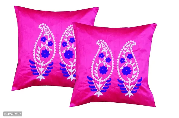 Paisley Pattern Pink Cushion Covers Set 16x16 inchs Set 2 pcs