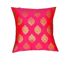 Pink parrot-Art Dopian Silk Mix Colour Cushion Covers Set of 5-16 inch x16 inch-thumb1