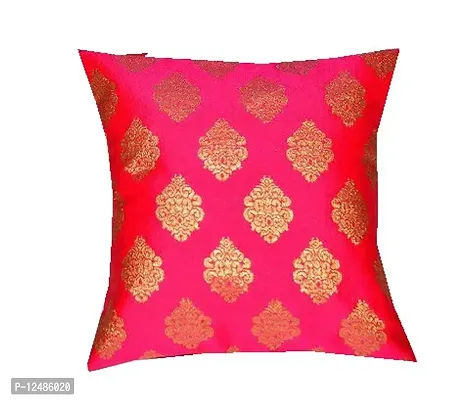 Pink parrot-Art Dopian Silk Mix Colour Cushion Covers Set of 5-16 inch x16 inch-thumb2