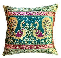 Pinkparrot Dopian Silk Multicolour Throw Pillow Covers/Cushion Covers ( 16x16 inches) - Set of 5-00Ab4-thumb4