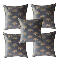 PINK PARROT Durable Dopian Silk Decorative Embroidery Square Sofa Chair Seat Pillowcase Throw Pillow Cushion Cover (16X 16 Inch/40x40 cm) - Set of 5 Pieces-thumb1