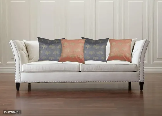 Durable Dopian Silk Decorative Embroidery Square Throw Pillow CushionCover Cushion Case Sofa Chair Seat Pillowcase 24" X 24"(60cm 60cm) Inches Set of 4 pcs-thumb2
