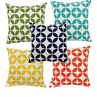 Pinkparrot Pure Cotton Multi Colour Cushion Cover 12x12 inch Set of 5 pc-thumb1