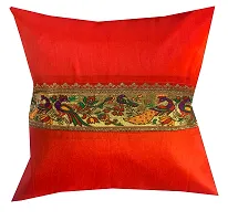 Pink parrot- Jacquard dopian Silk Multi Colour Cushion Cover 16x16 inch-Set 5 pcs-thumb4