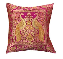 Pink parrot- Jacquard dopian Silk Multi Colour Cushion Cover 16x16 inch-Set 5 pcs-thumb3