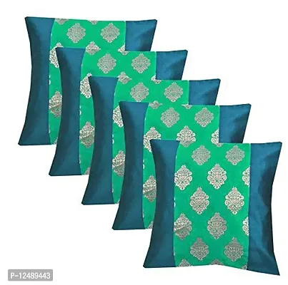 PINK PARROT 12" x 12" Durable Dopian Silk Jacquard Pattern Square Cushion Cover - Set of 5 pcs