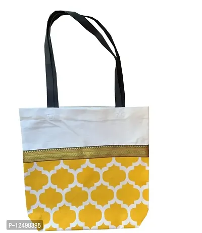 Vireo Reusable Tote Bags|100% Cotton Grocery Bag|Sturdy Cotton Bag |College Bag|Shopping Bags Kitchen Essentials|Vegetable Bag| jhola|Carry Bag Set of 2 pcs -Code 5-thumb3