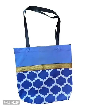 Vireo Reusable Tote Bags|100% Cotton Grocery Bag|Sturdy Cotton Bag |College Bag|Shopping Bags Kitchen Essentials|Vegetable Bag| jhola|Carry Bag Set of 2 pcs -Code 7-thumb2