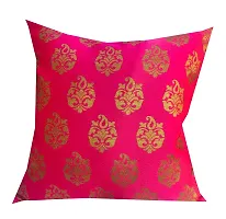 Pinkparrot Dopian Silk Multicolour Throw Pillow Covers/Cushion Covers ( 16x16 inches) - Set of 5-Pink 2-thumb3