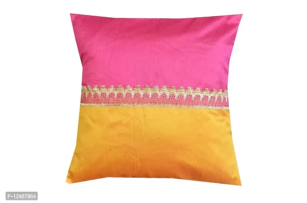 VIREO Plain Mix Colour with Golden Less Throw Cushion Covers (12x12-inch) - Set of 5 pcs-thumb5