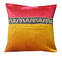 PINK PARROT Durable Dupian Silk Embroidery Plain Printed Decorative Square Throw Pillow Cover Cushion Case Sofa Chair car Seat Pillowcase 16 X 16 Inches 40cm x 40cm Set of 5-thumb1