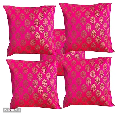 Pinkparrot Dopian Jacquard Throw Pillow Covers/Cushion Covers ( 16x16 inches) - Set of 5-025